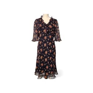 Donna Rocco Floral Ruffle Midi Dress, 12P